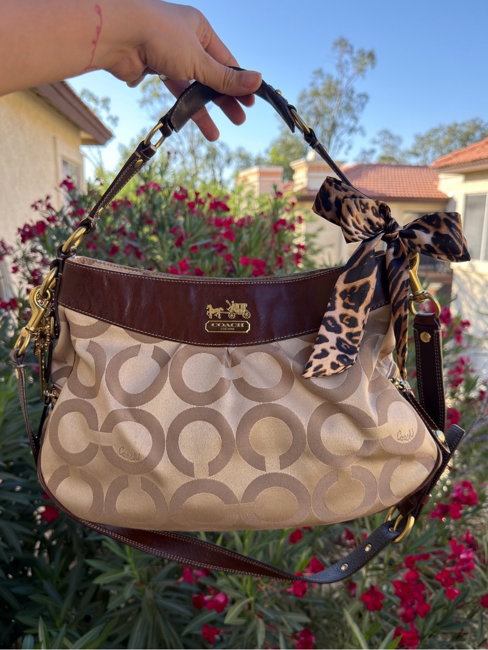 🤎Coach Madison Op Art Audrey 13252-EUC full set 3 tags + Gift Twilly